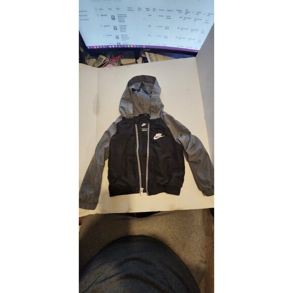 Nike Other - Nike Toddler Boys 2T Hooded Windbreaker Jacket Black Gray Lightweight Zip Up